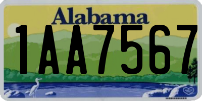 AL license plate 1AA7567