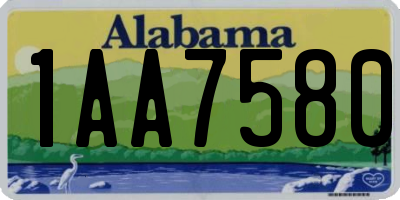 AL license plate 1AA7580