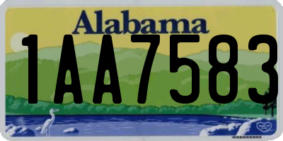 AL license plate 1AA7583