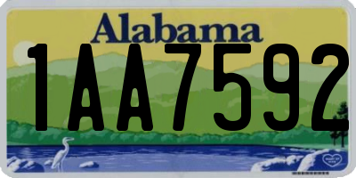 AL license plate 1AA7592