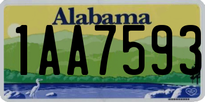 AL license plate 1AA7593