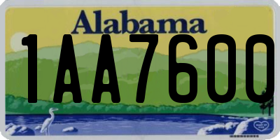 AL license plate 1AA7600