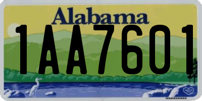 AL license plate 1AA7601