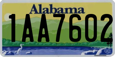 AL license plate 1AA7602