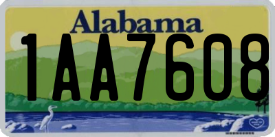 AL license plate 1AA7608