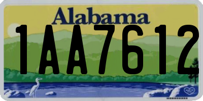 AL license plate 1AA7612