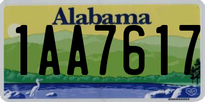 AL license plate 1AA7617