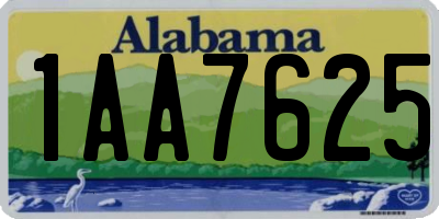 AL license plate 1AA7625