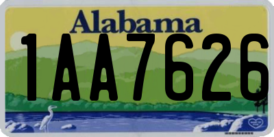 AL license plate 1AA7626