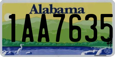 AL license plate 1AA7635