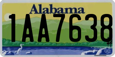 AL license plate 1AA7638