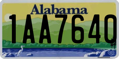 AL license plate 1AA7640