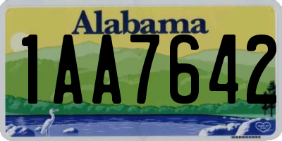 AL license plate 1AA7642