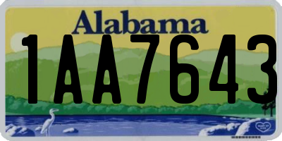 AL license plate 1AA7643