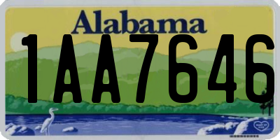 AL license plate 1AA7646