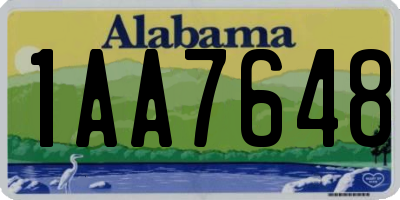 AL license plate 1AA7648