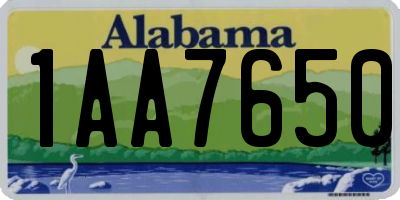 AL license plate 1AA7650