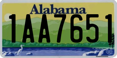 AL license plate 1AA7651