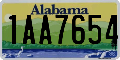 AL license plate 1AA7654