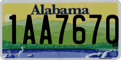 AL license plate 1AA7670