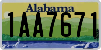 AL license plate 1AA7671