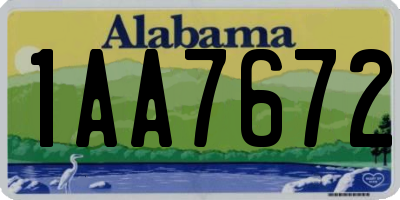 AL license plate 1AA7672