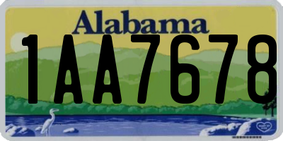 AL license plate 1AA7678