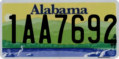 AL license plate 1AA7692