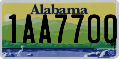 AL license plate 1AA7700