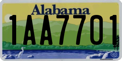 AL license plate 1AA7701