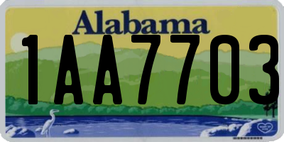 AL license plate 1AA7703