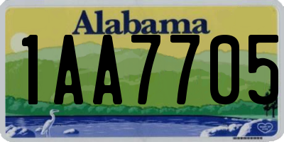 AL license plate 1AA7705