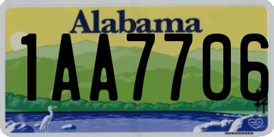 AL license plate 1AA7706