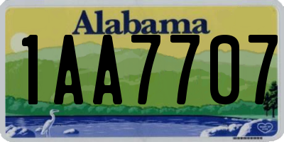 AL license plate 1AA7707