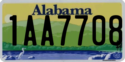 AL license plate 1AA7708