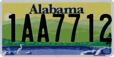 AL license plate 1AA7712