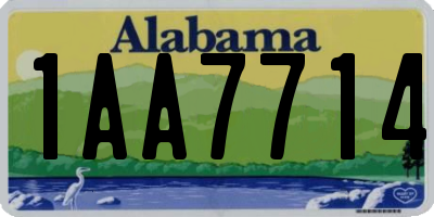 AL license plate 1AA7714