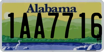 AL license plate 1AA7716