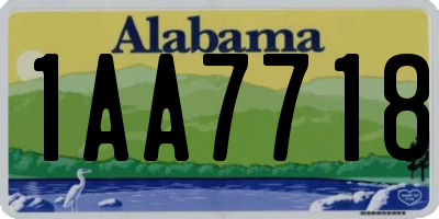 AL license plate 1AA7718