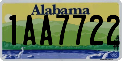 AL license plate 1AA7722