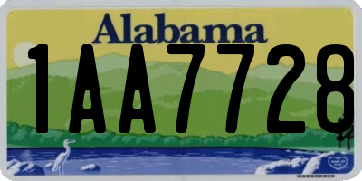 AL license plate 1AA7728