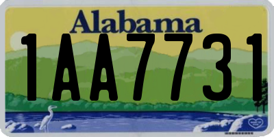 AL license plate 1AA7731