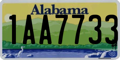 AL license plate 1AA7733