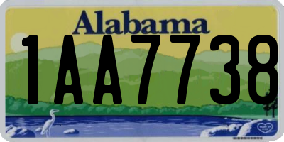 AL license plate 1AA7738