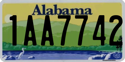 AL license plate 1AA7742