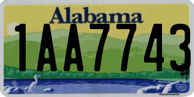 AL license plate 1AA7743