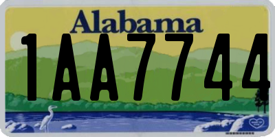 AL license plate 1AA7744