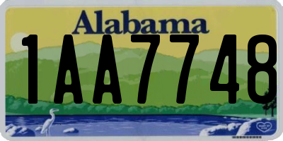 AL license plate 1AA7748