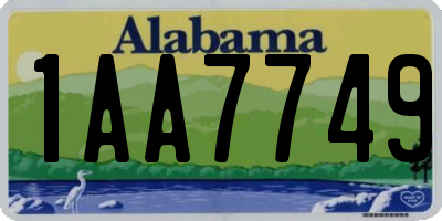 AL license plate 1AA7749