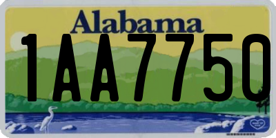 AL license plate 1AA7750